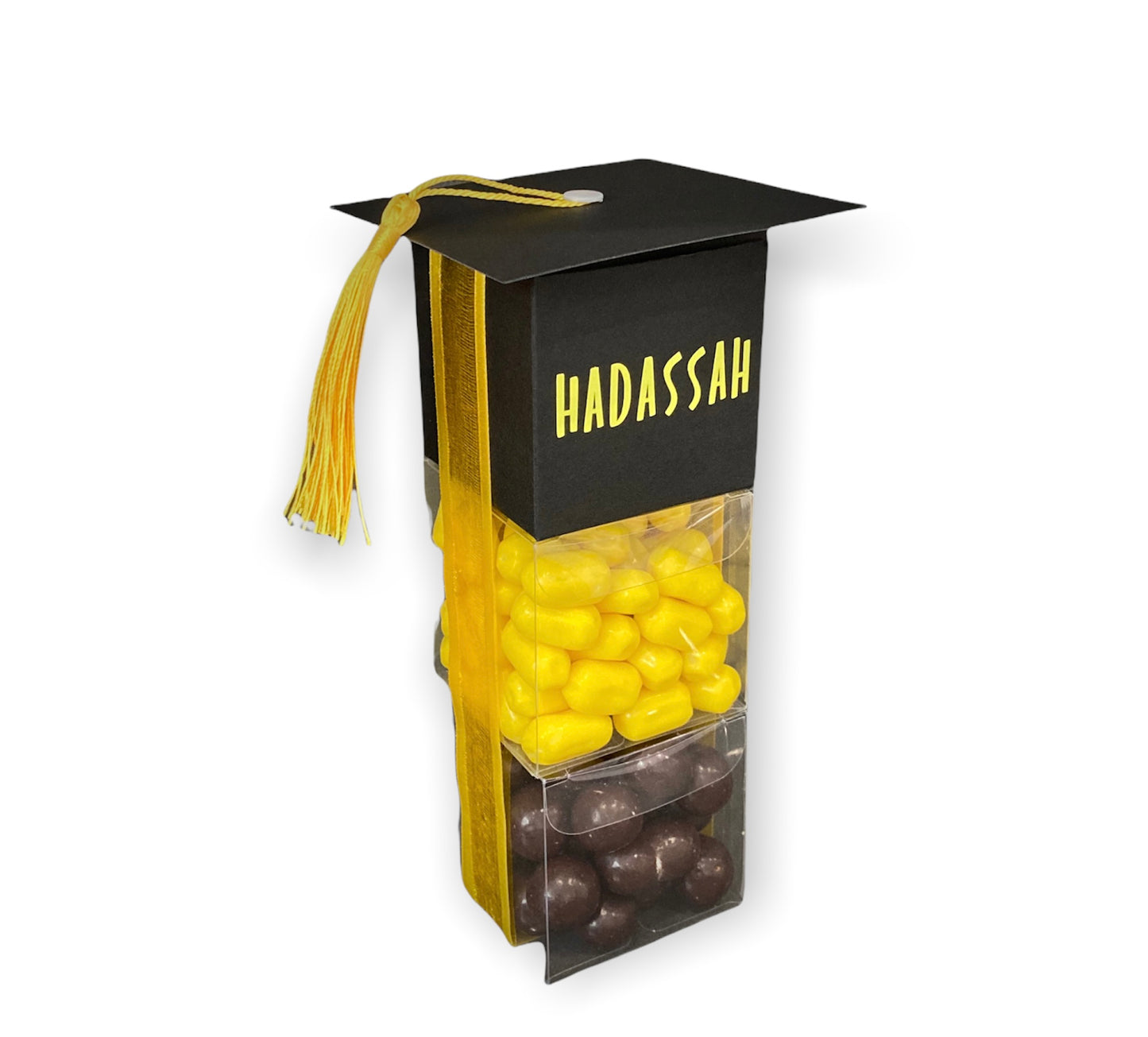 Personalised presentation tray containing pick 'n' mix and chocolate goodies.