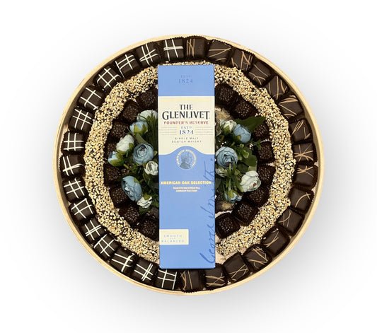 XL Round Chocolate Tray with whisky