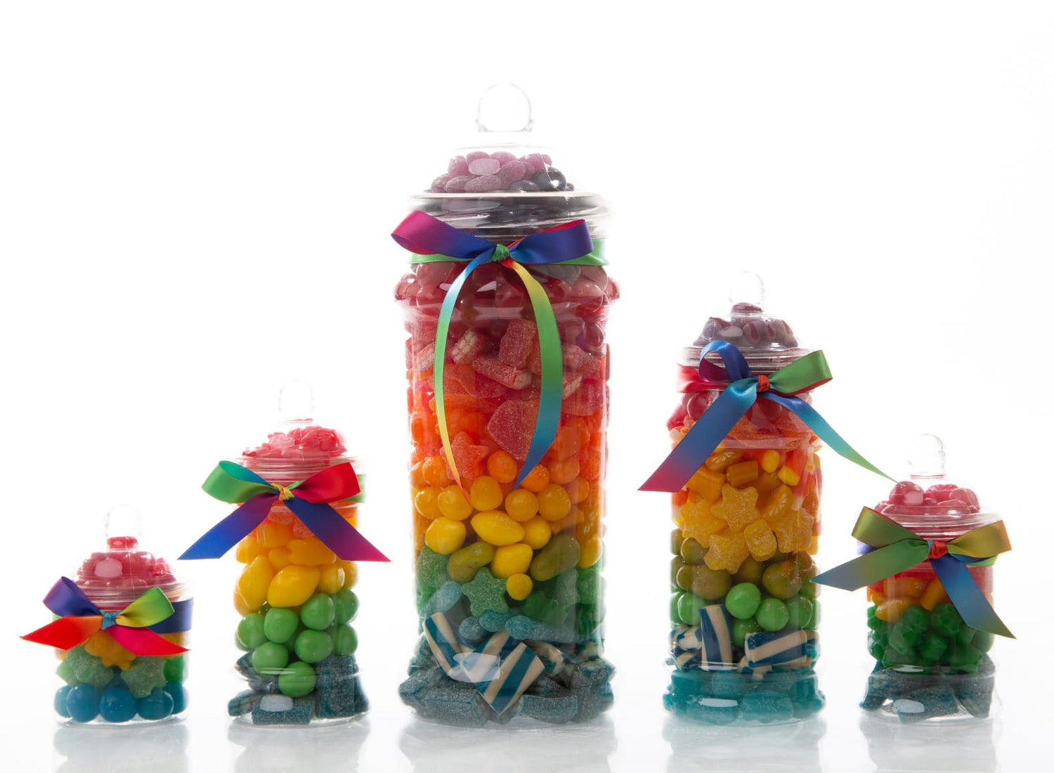 Personalised presentation jar containing pick 'n' mix and chocolate goodies.