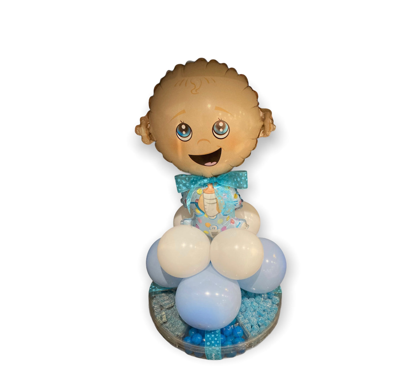 Sectional Sweet Platter with Baby Boy Balloon Topper