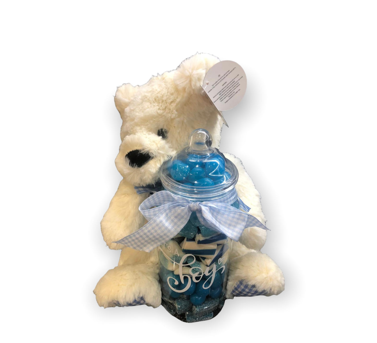 Personalised Sweet Jar with teddy - Blue